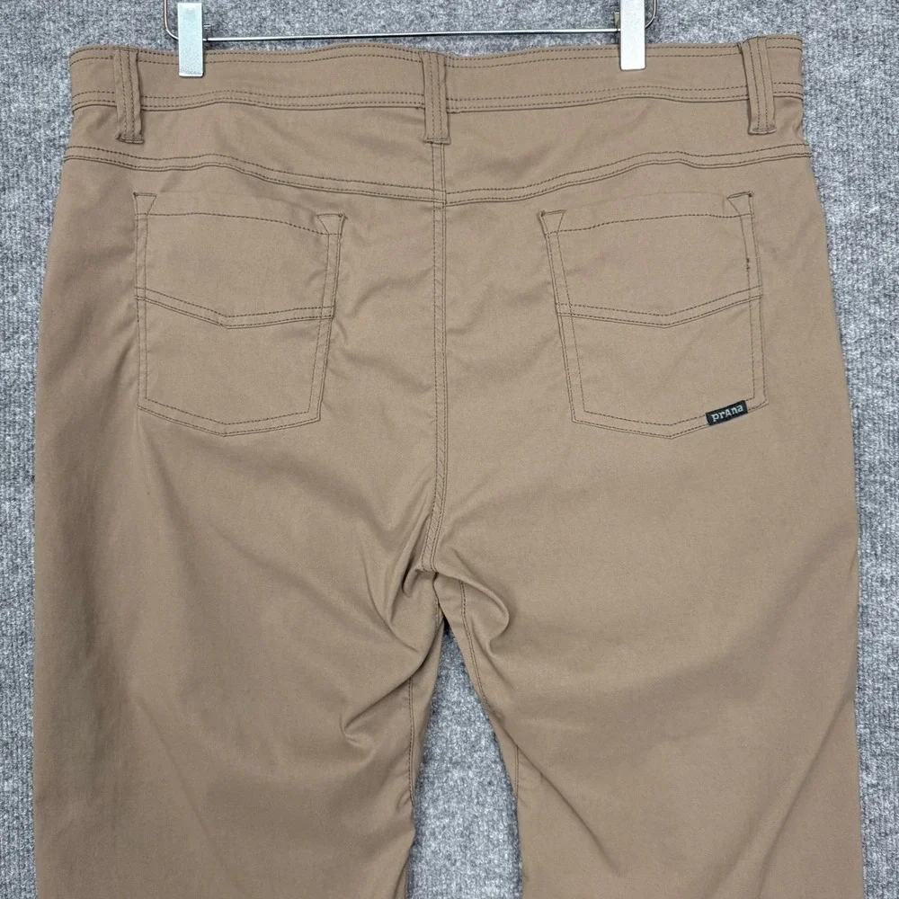 Prana Pants Mens 40x30 Inseam 27 Khaki Brion Slim Fit Stretch Nylon Blend Hiking